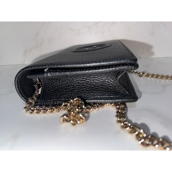 Gucci Black Leather Crossbody Bag with Chain Strap - Authentic Designer Handbag - Picture 7 of 9